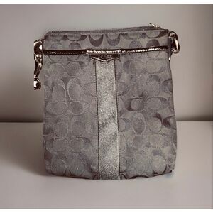 Small Black Coach Crossbody Bag Signature C with Signature Pattern